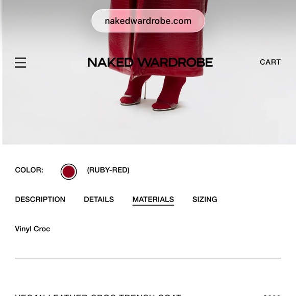 NAKED WARDROBE VEGAN CROC TRENCH COAT - Picture 9 of 11